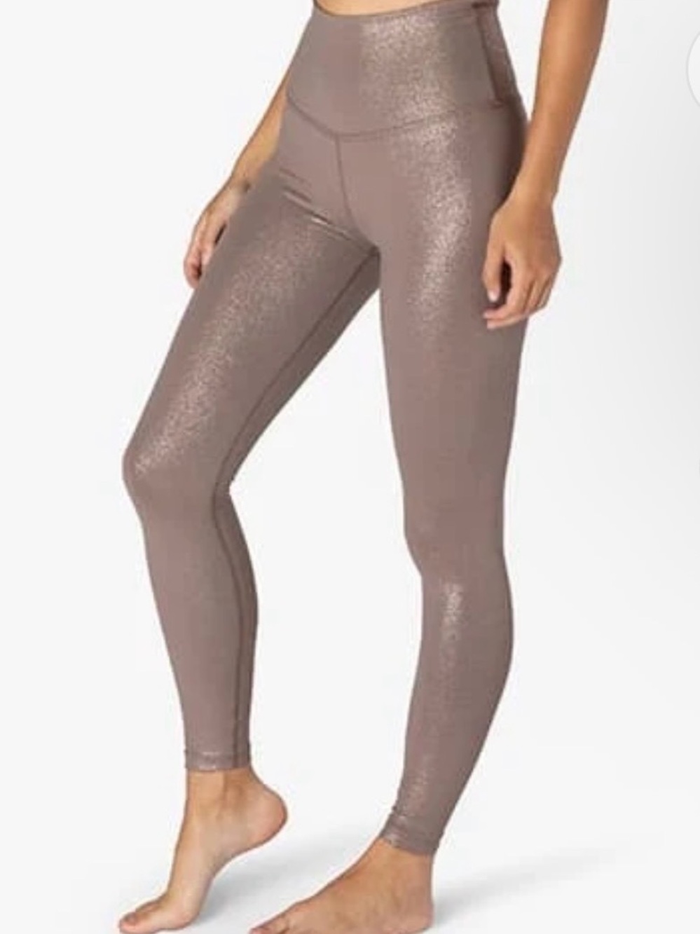 Beyond Yoga High Waisted Twinkle Midi Leggings | Mocha Rose Color | Size XS